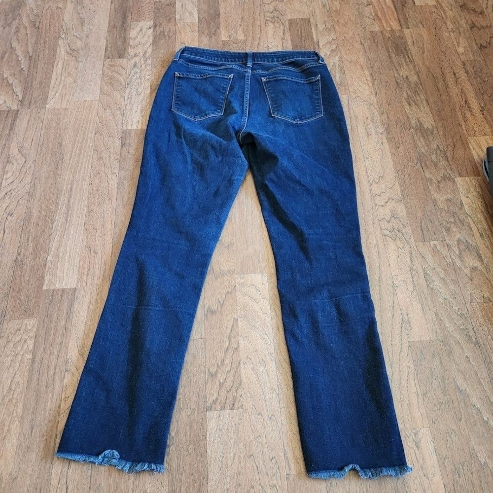 ANA A New Approach Women Size 10 Straight Leg Jeans Dark Wash Frayed Raw Hem 371 - Picture 4 of 6
